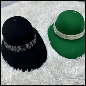 Chic Black Women's Hat with Striped Band